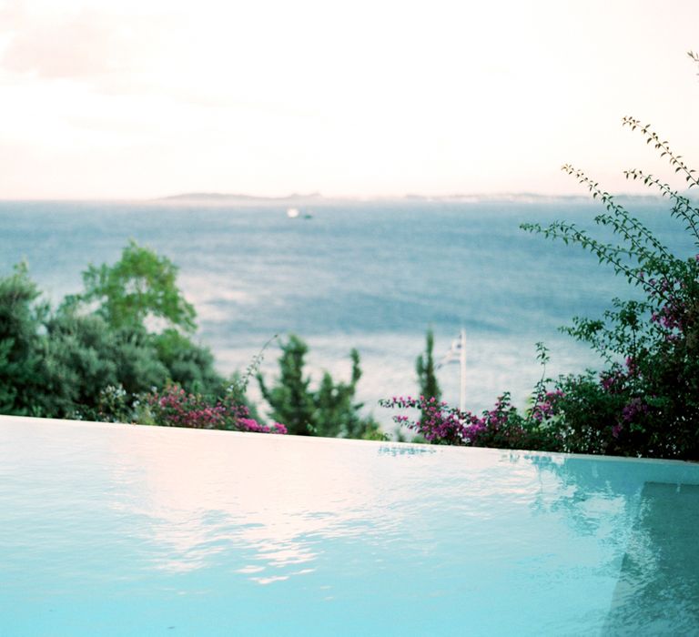 Infinity Pool | Pastel Blue &amp; Green, Romantic, Destination Wedding at Corfu Luxury Villas, Planned by Rosmarin Weddings &amp; Events | Mikhail Balygin Fine Art Wedding Photographer