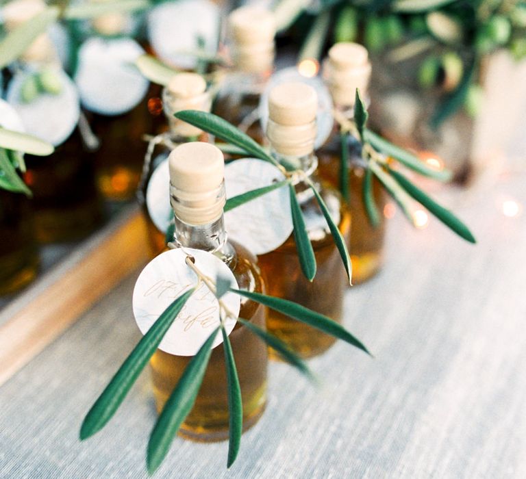 Olive Oil Wedding Favours | Pastel Blue &amp; Green, Romantic, Destination Wedding at Corfu Luxury Villas, Planned by Rosmarin Weddings &amp; Events | Mikhail Balygin Fine Art Wedding Photographer