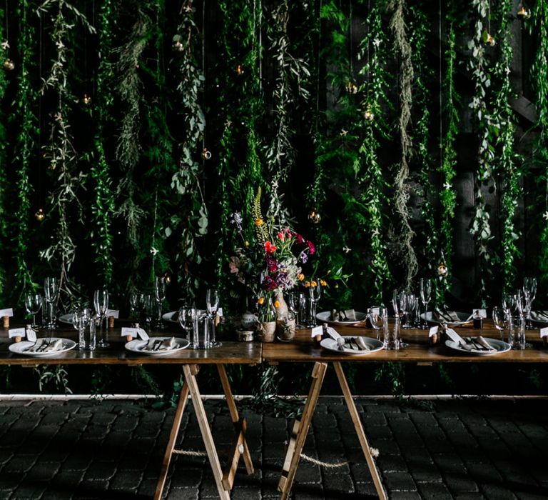 Top Table Hanging Foliage Backdrop