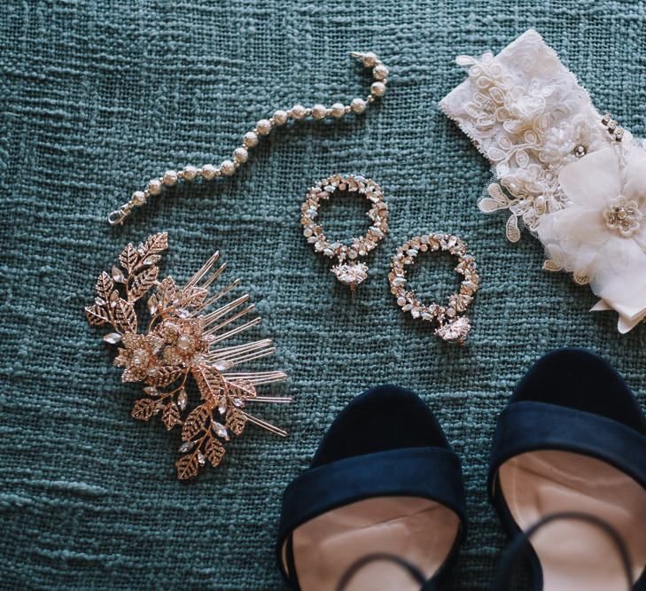 Wedding Jewellery and Garter With Shoes For Bride