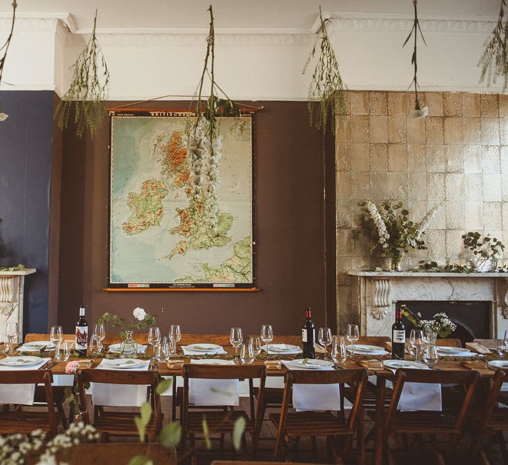 Botanical Reception Decor at Old Victorian Pub, The Roost in Dalston