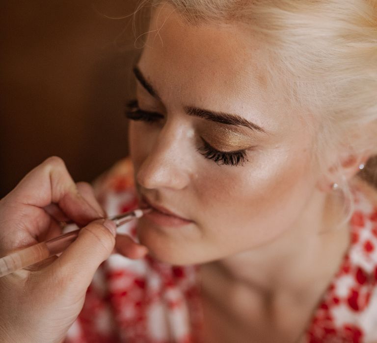 Bride Getting Ready For Wedding // Christmas London Fields Brewery Wedding With Bride In Bespoke Dress By Katrine Mikklesen And Images From Taylor Hughes Photography