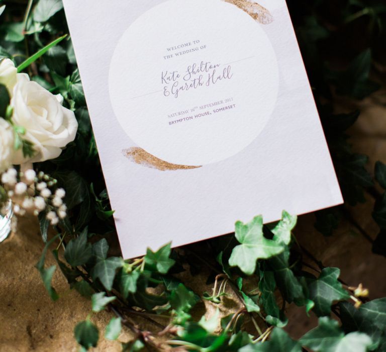 Ivory, Gold and Grey Wedding Invitation