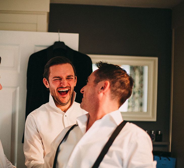 Groomsmen Getting Ready | Botanical Black Tie Wedding at Rivington Hall Barn with Acrylic Candelabras &amp; Louis Ghost Chairs | Lawson Photography | Ever After Videos