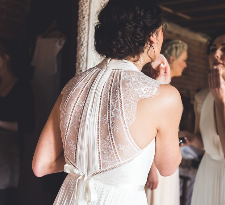 Bride Getting Ready For Wedding // Le Petit Chateau Northumberland Wedding Venue For Fun Wedding With Two Brides And Images From Willo Photography