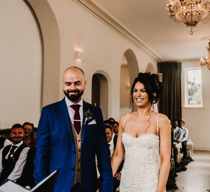 Glamorous Iscoyd Park Wedding With Burgundy, Navy And Ivory Colour Scheme With Artistic And Alternative Images From Carla Blain Photography