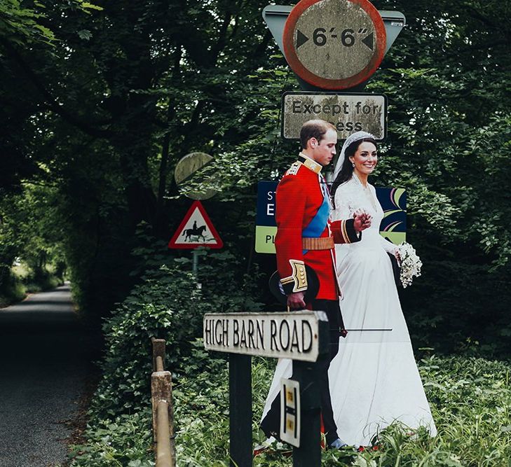 Cardboard Cutout of Prince William and Kate Middleton on Their Wedding Day