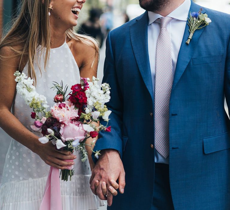 Bride and Groom Portrait Laughing