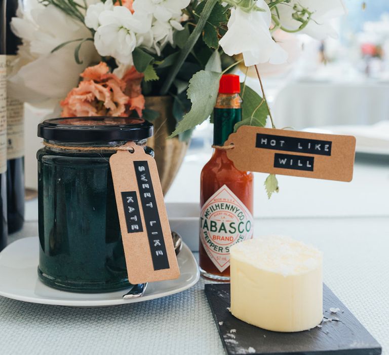 Homemade Chutney and Sauces on the Wedding Breakfast Tables