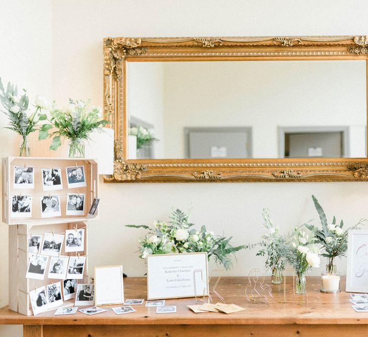 Wooden Crate Polaroid Station Guest Book and Wedding Cards