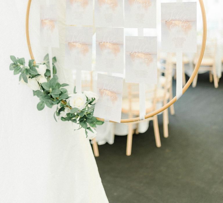 DIY Hula Hoop Table Plan with Greenery