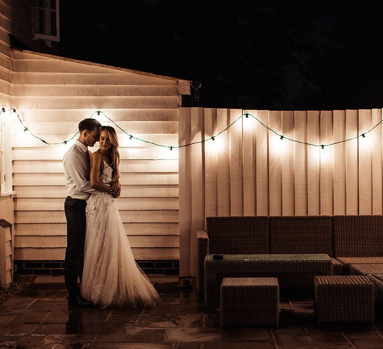 Fairy Lights At Barn Wedding