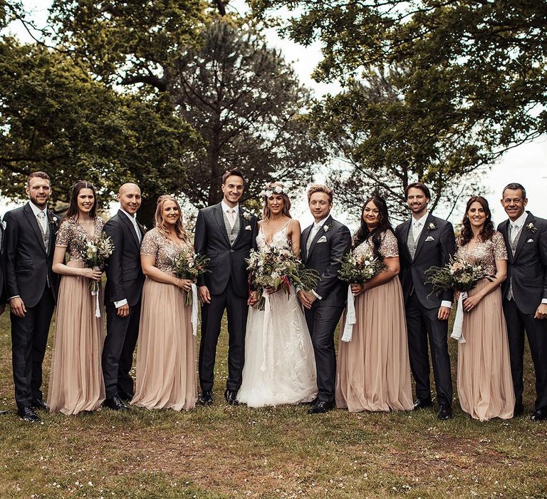 Bridal Party and Groomsmen For Barn Wedding