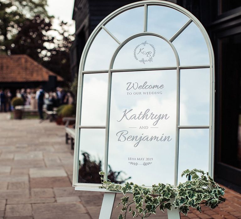 Mirrored Wedding Welcome Sign