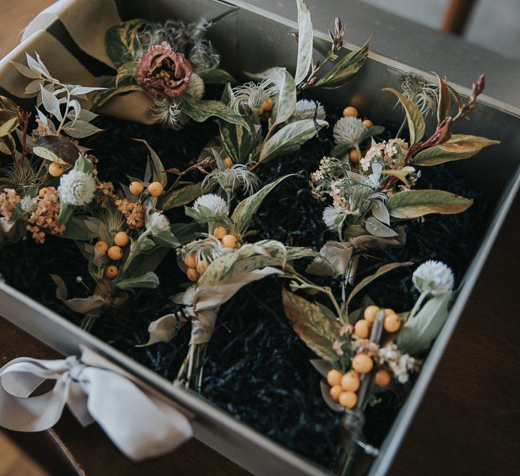 Buttonholes Ready For The Groom and Groomsmen