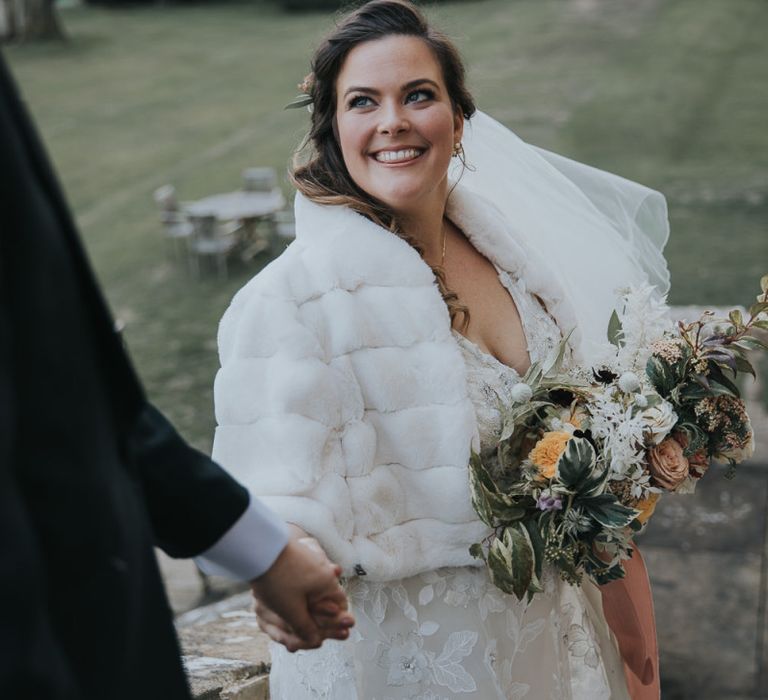 Bridal Faux Fur Cover Up For Winter Wedding