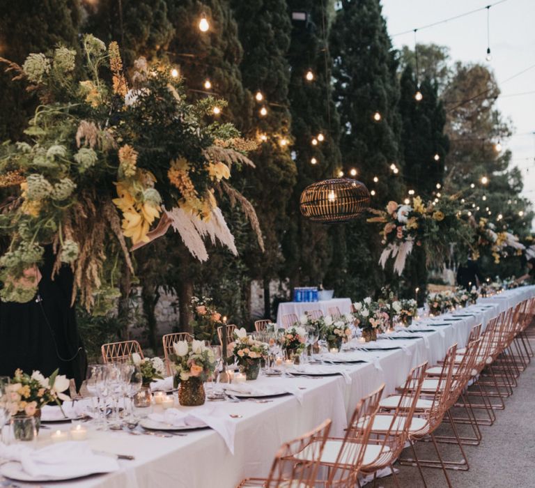 Rose Gold Metal Wedding Reception Chairs