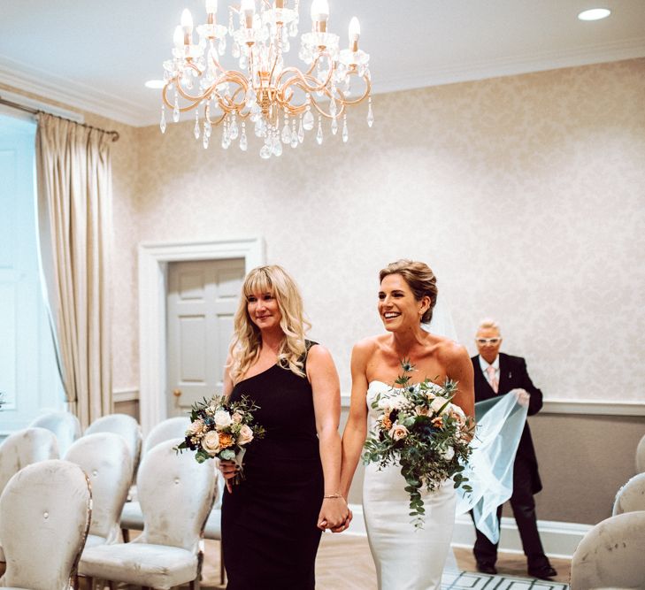 Wedding ceremony bridal entrance at intimate Edinburgh elopement