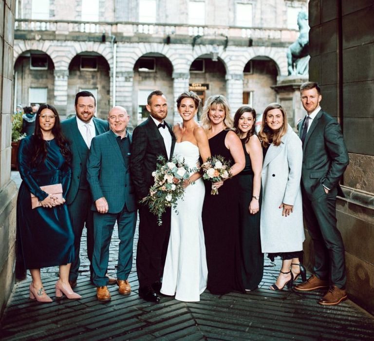 9 weddings guests at winter Edinburgh elopement