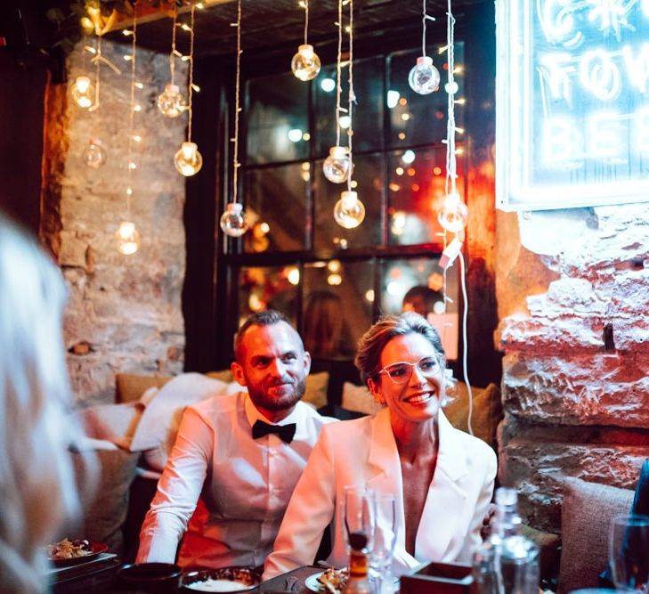 Wedding speeches at Basement Bar reception