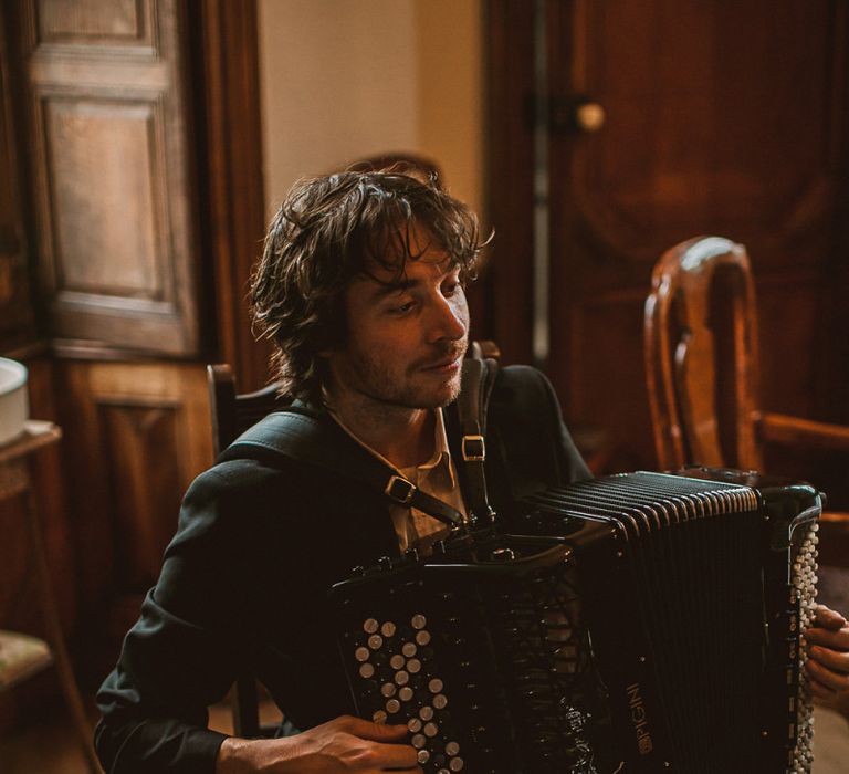 Wedding Entertainer Playing an Accordion