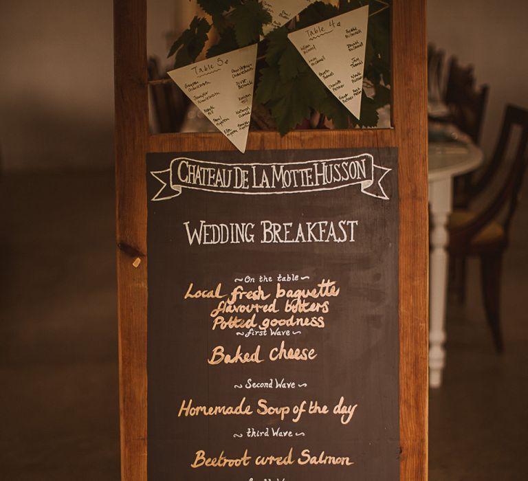 Chalkboard Menu Sign featured on escape to the chateau