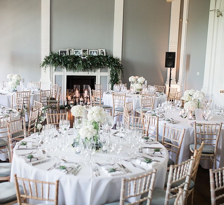 Super Luxe Wedding Reception | Elegant White, Green &amp; Gold Wedding with Succulent &amp; Foliage Decor at ICA in London City | Kylee Yee Fine Art Photography