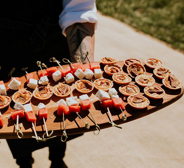 Wedding canapés at festival style celebration