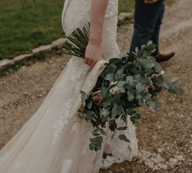 Oversized Bridal Bouquet with Eucalyptus