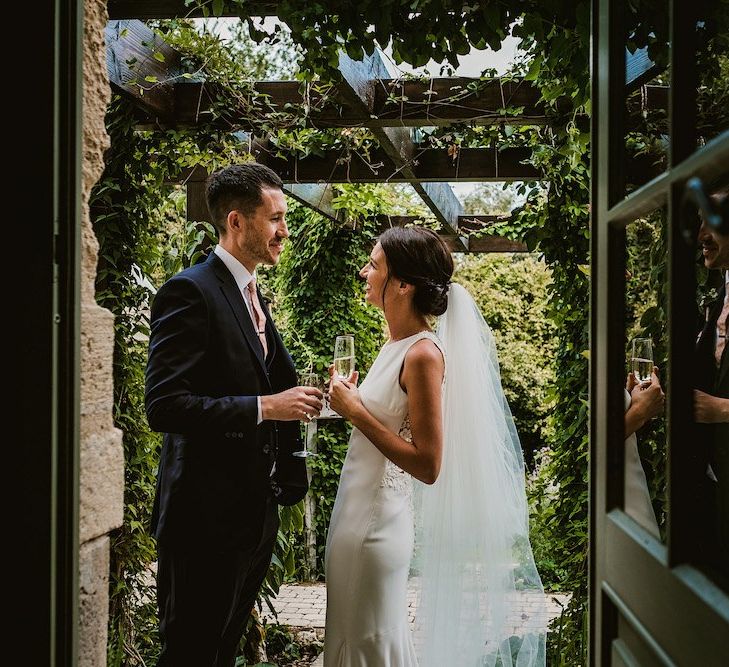 Bride and groom at French wedding