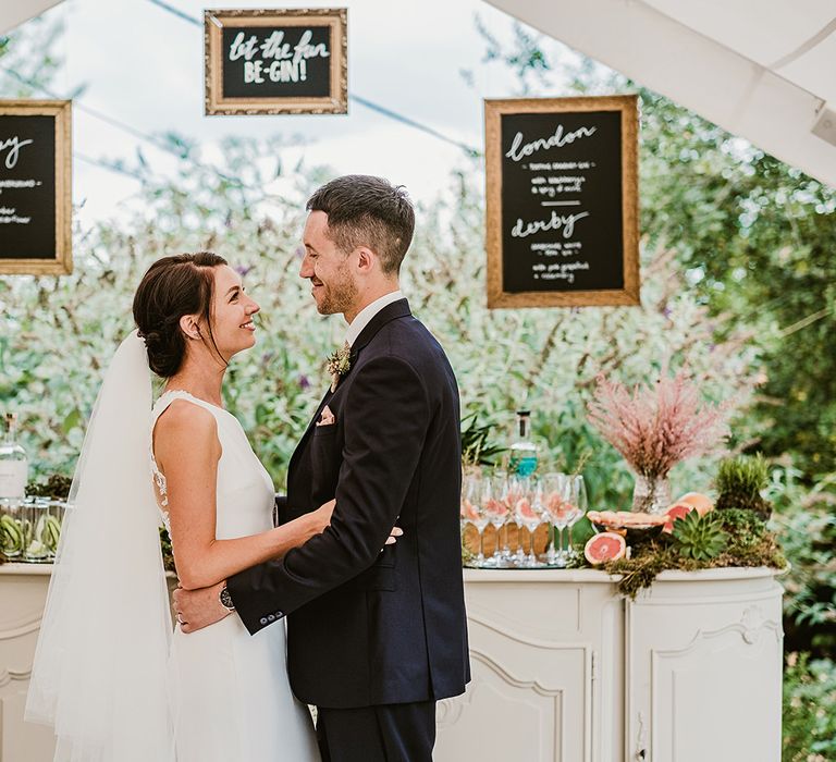 Bride and groom at Chateau wedding