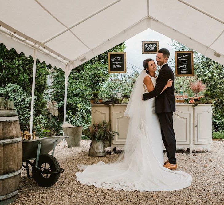 Bride and groom at Chateau Rigaud wedding in France