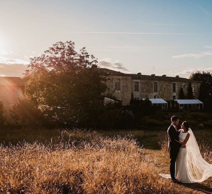 Bride and groom at Chateau Rigaud