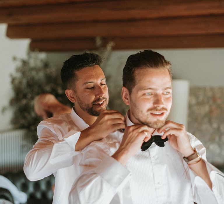 Groom Preparations For Outdoor Wedding