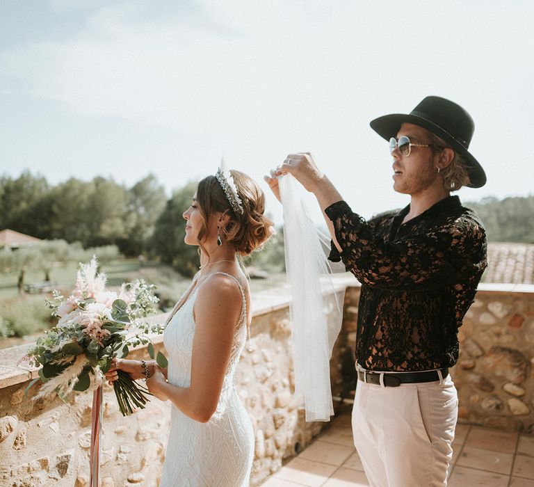 Bridal Preparations With Veil