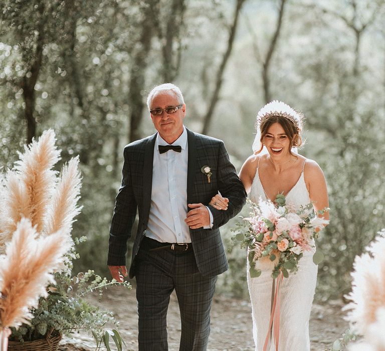 Bride Walks Down Aisle With Father