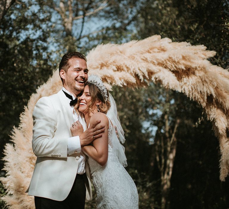 Pampas Grass Moon Gate and Feather Headdress