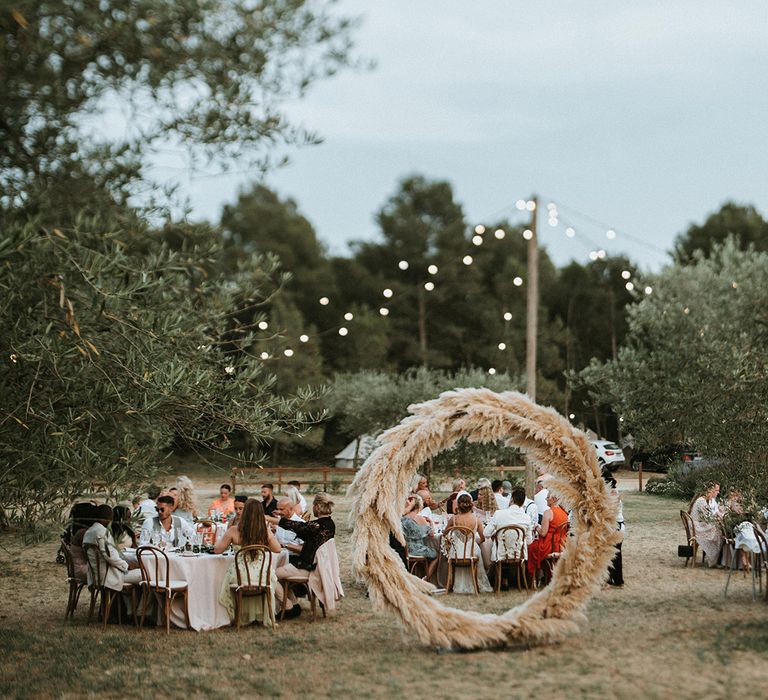 Pampas Grass Moon Gate For Outdoor Reception