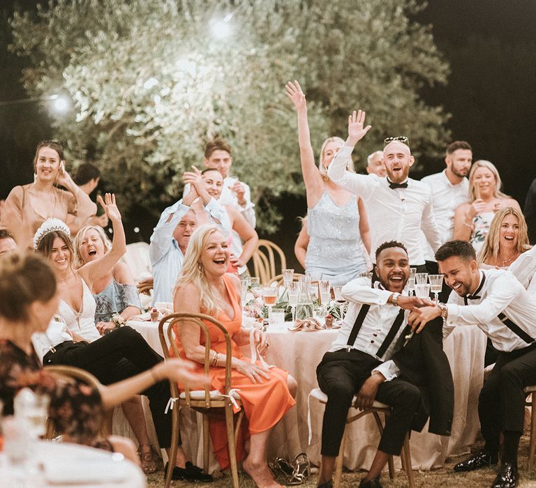 Guests Celebrate During Wedding Speeches