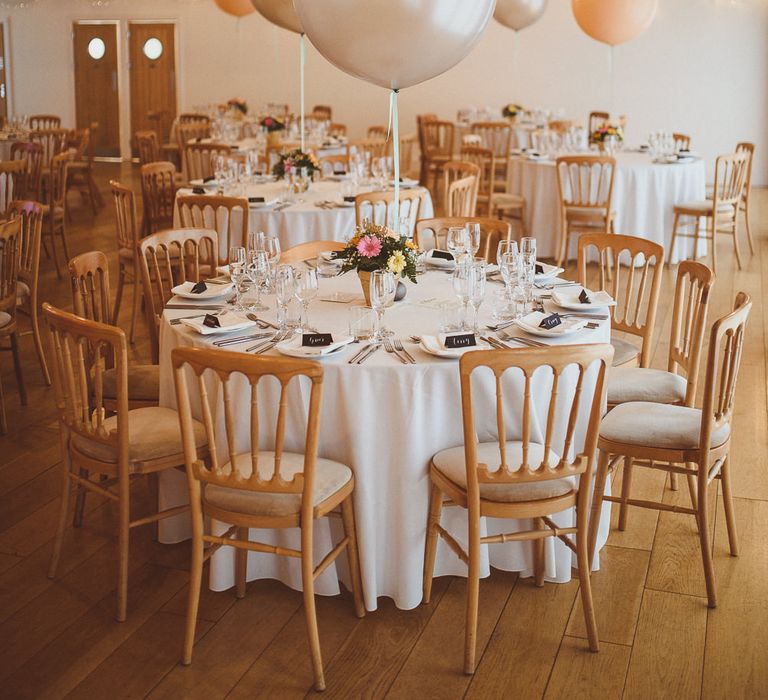 Rustic Barn Reception with Plant Pot Centrepieces &amp; Giant Balloons | Fusion Rustic Indian Country Wedding at The Green Cornwall | Matt Penberthy Photography