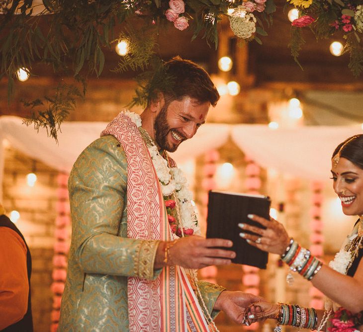 Traditional Indian Wedding Ceremony | Fusion Rustic Indian Country Wedding at The Green Cornwall | Matt Penberthy Photography