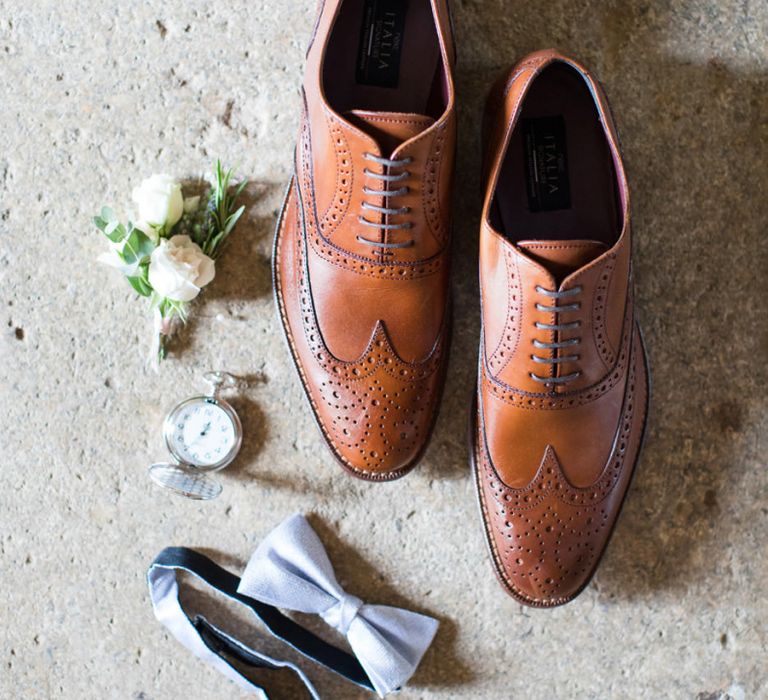 Brown Brogue Grooms Shoes