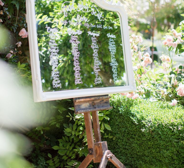 White Ornate Mirror Table Plan