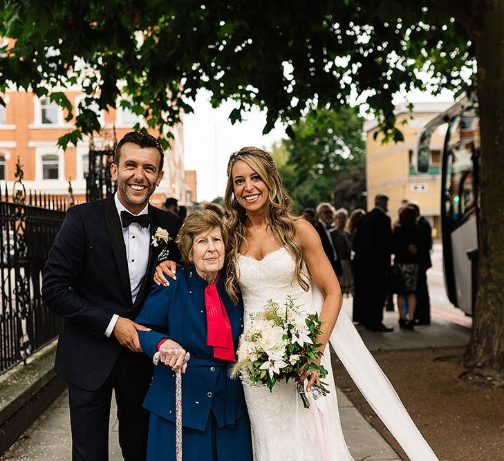 Bride In Suzanne Neville // London Wedding Venue For 300 People Trinity Buoy Wharf With Bride In Suzanne Neville And Images From Paul Joseph Photography Film This Modern Revelry