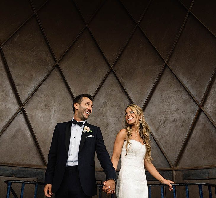 Bride In Suzanne Neville // London Wedding Venue For 300 People Trinity Buoy Wharf With Bride In Suzanne Neville And Images From Paul Joseph Photography Film This Modern Revelry