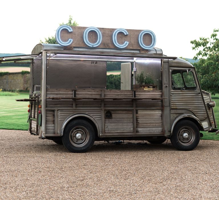 Coco Dining, Food Truck | Cowdray House, West Sussex | Photography by Emma Pilkington | Beattie Bailey planning &amp; Styling | Bride wears Suzanne Neville