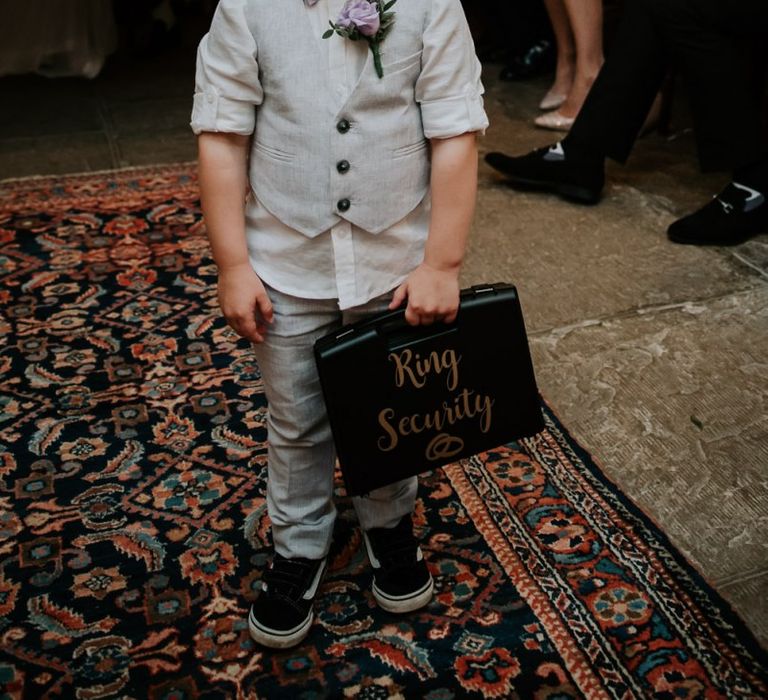 Little Boy Ring Bearer in Bow Tie and Waistcoat