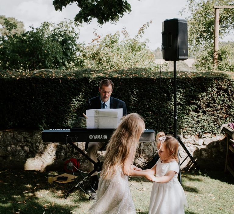 Little Wedding Guests Dancing at the Drinks Reception