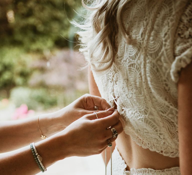 Bride Getting Dressed