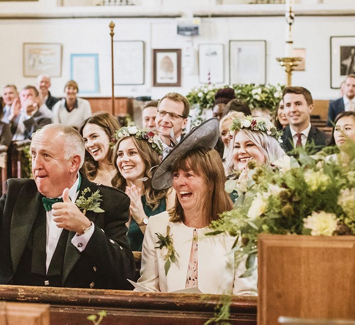 Wedding Guests Cheering the Newlyweds